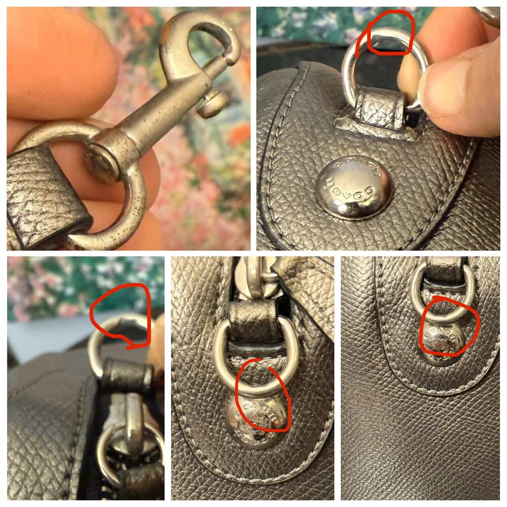 SOLD 
GUC Coach F56125 Mini Bennett Satchel Crossgrain Leather in Pewter - Picture 6 of 9